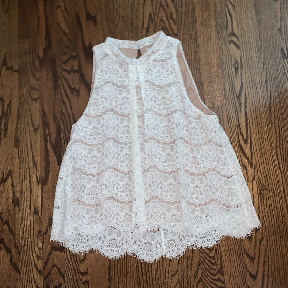 White lace tank top blouse - Picture 1 of 2